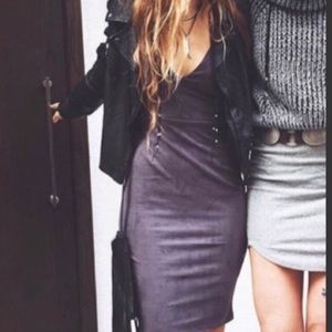 LF faux suede midi dress